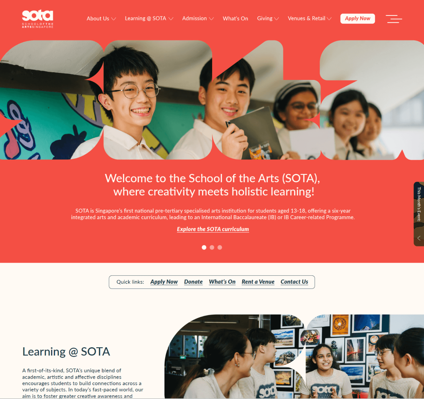 SOTA's new homepage since 2024, designed by Jeremy Yap