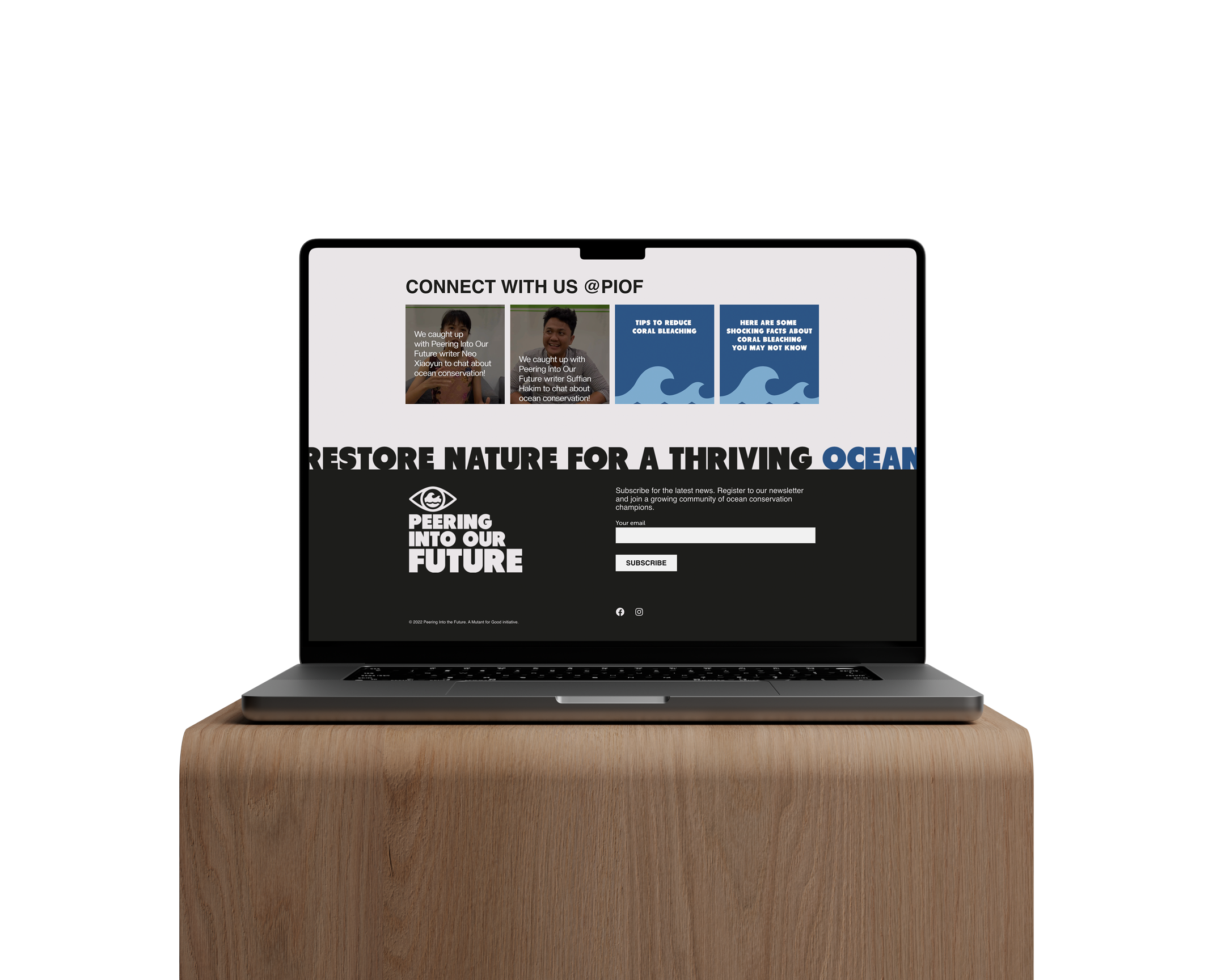 Peering Into Our Future social media feed mockup