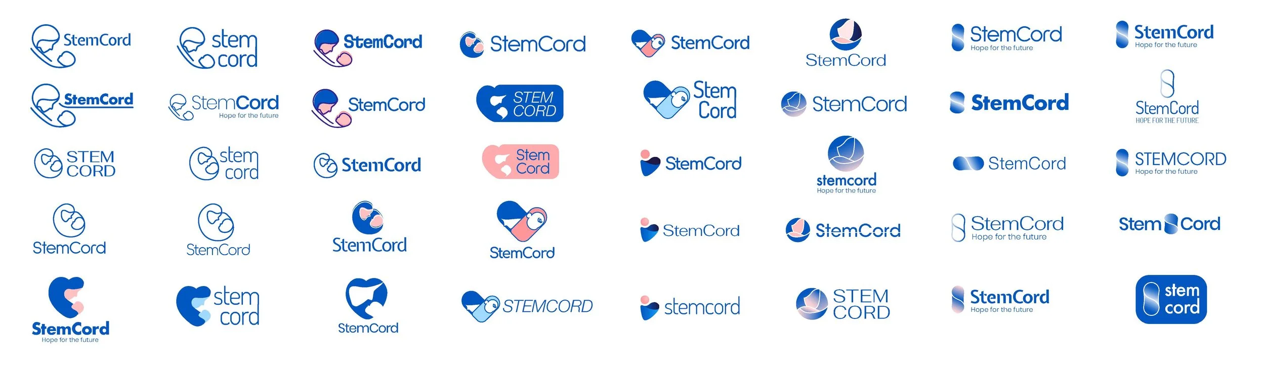 StemCord logo design exploration sketches