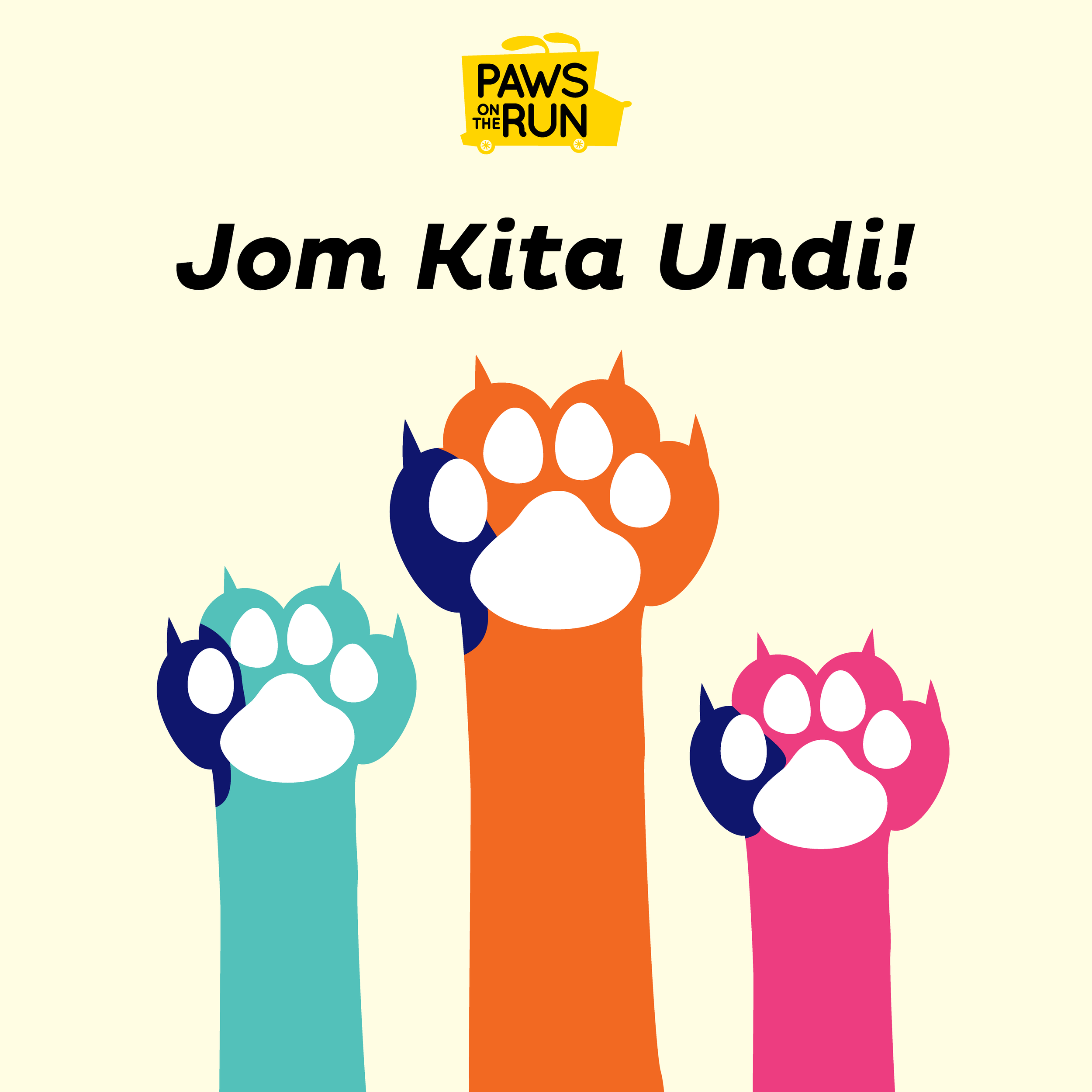 Paws with indelible ink on 1 claw to commemorate the Malaysian elections